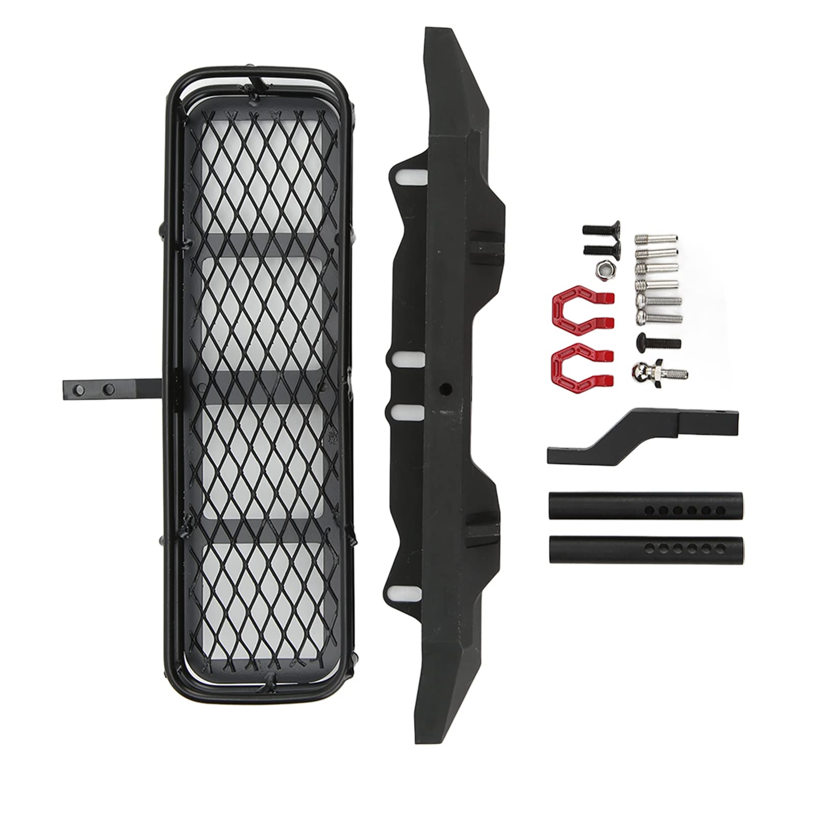 RC Metal Parachoques Trasero Enganche Trasero Portador Heavy Duty Aleación de Aluminio Construcción de Hierro para Axial SCX10 Traxxas 1/10 RC Simulación Coche de Escalada Negro