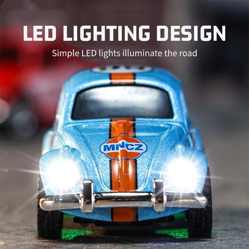 Image of Bestie toys Remote Control Small Car, 1:64 Scale Off-Road RC Car, USB Rechargeable 2.4GHZ Three Speed Indoor Alloy Vehicle for Kids (Bettle Car with App Control)