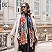 DANA XU 100% Merino Wool Extra Large Pashmina Blanket Travel Scarf Cashmere Wrap for Women Fall Winter Oversize Shawl Floral