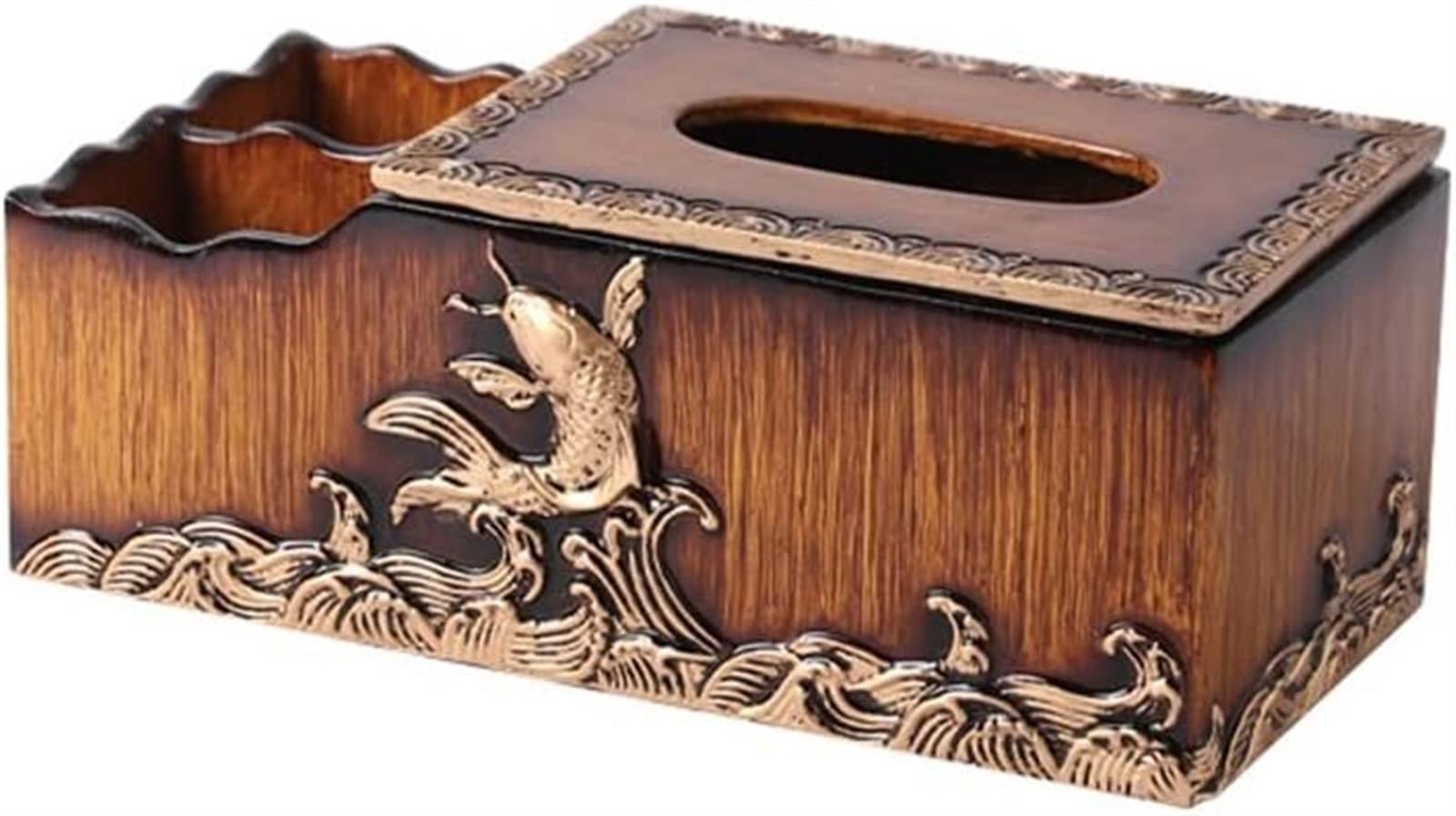 Caja de pañuelos Rectangular de Madera de bambú con Tapa - Dispensador/Soporte de pañuelos ecológico - Organizador Decorativo para baño, Oficina y Escritorio
