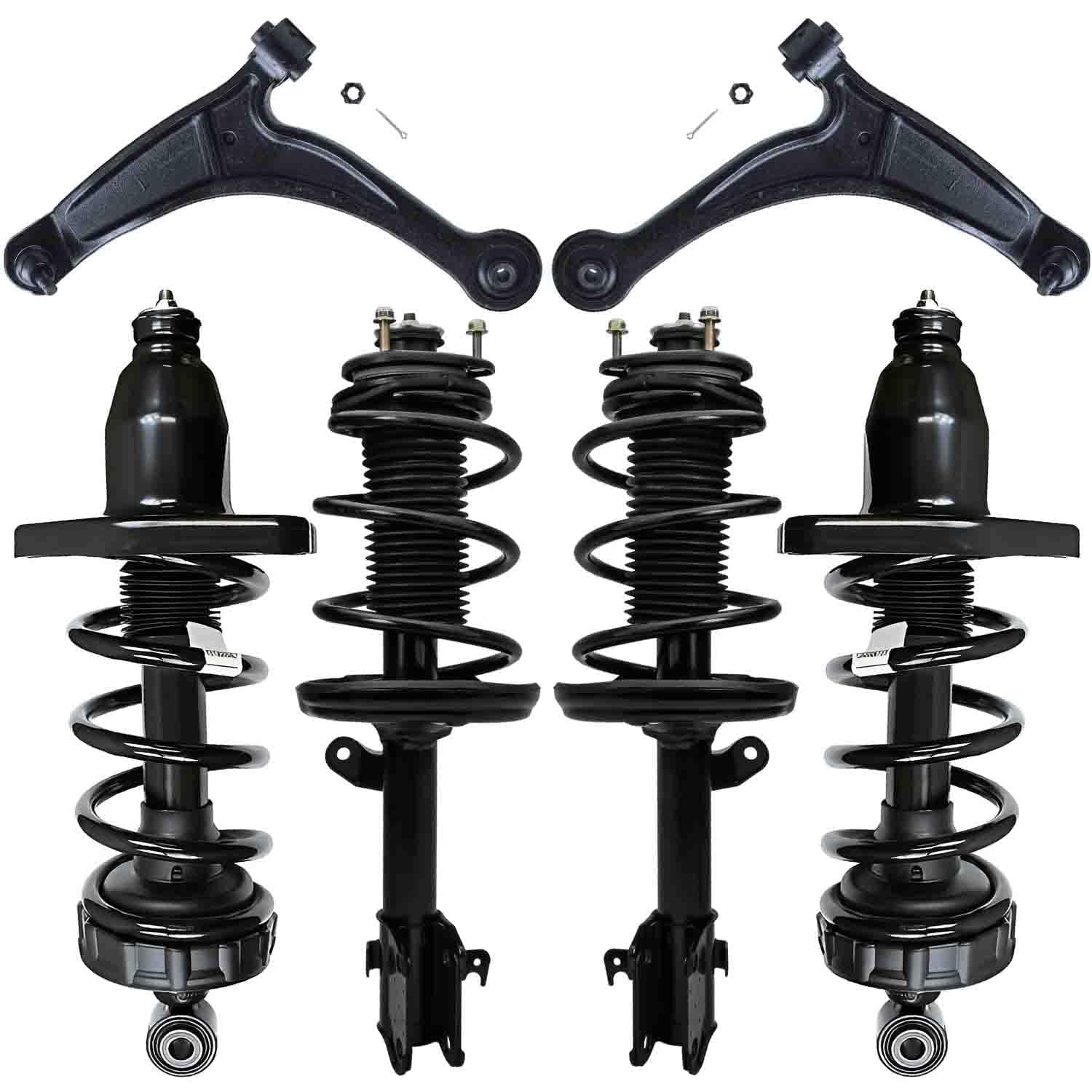 Detroit Axle - 6pc Struts Control Arms Kit for 2006-2014 Honda Ridgeline, 4