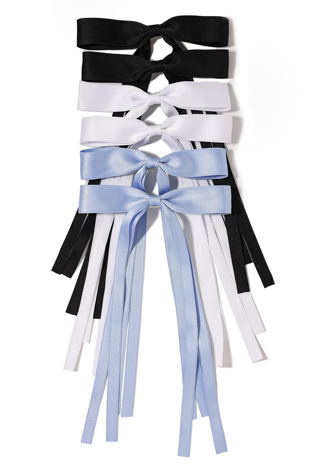 LFOUVRE Hair Bows for Women… (Black White Light Blue)
