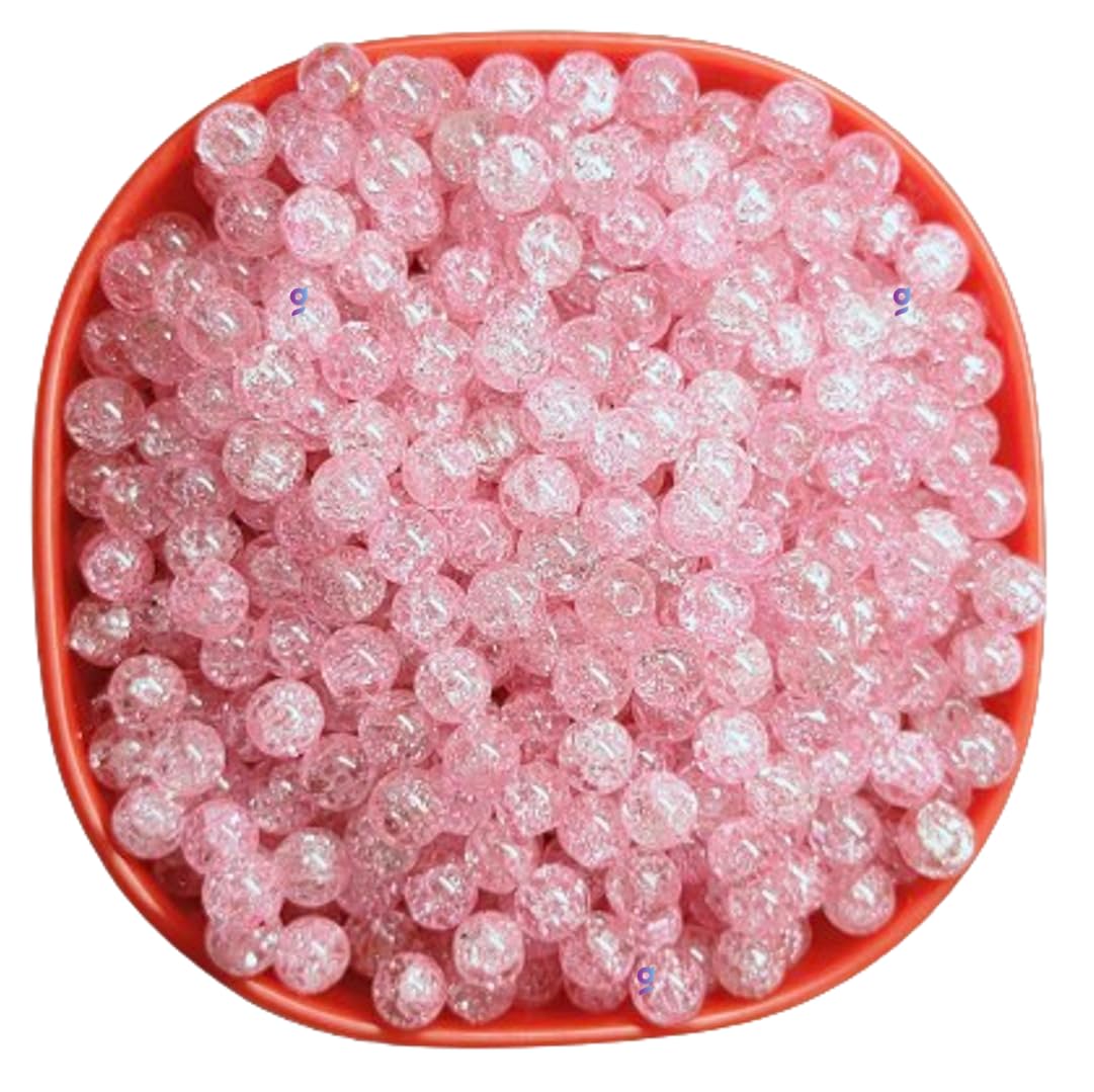 Goonmala Crackle Glass Crystal Beads for Jewelry Making 8mm Round (Baby Pink) (B0D549B2TX) Amazon Price History, Amazon Price Tracker