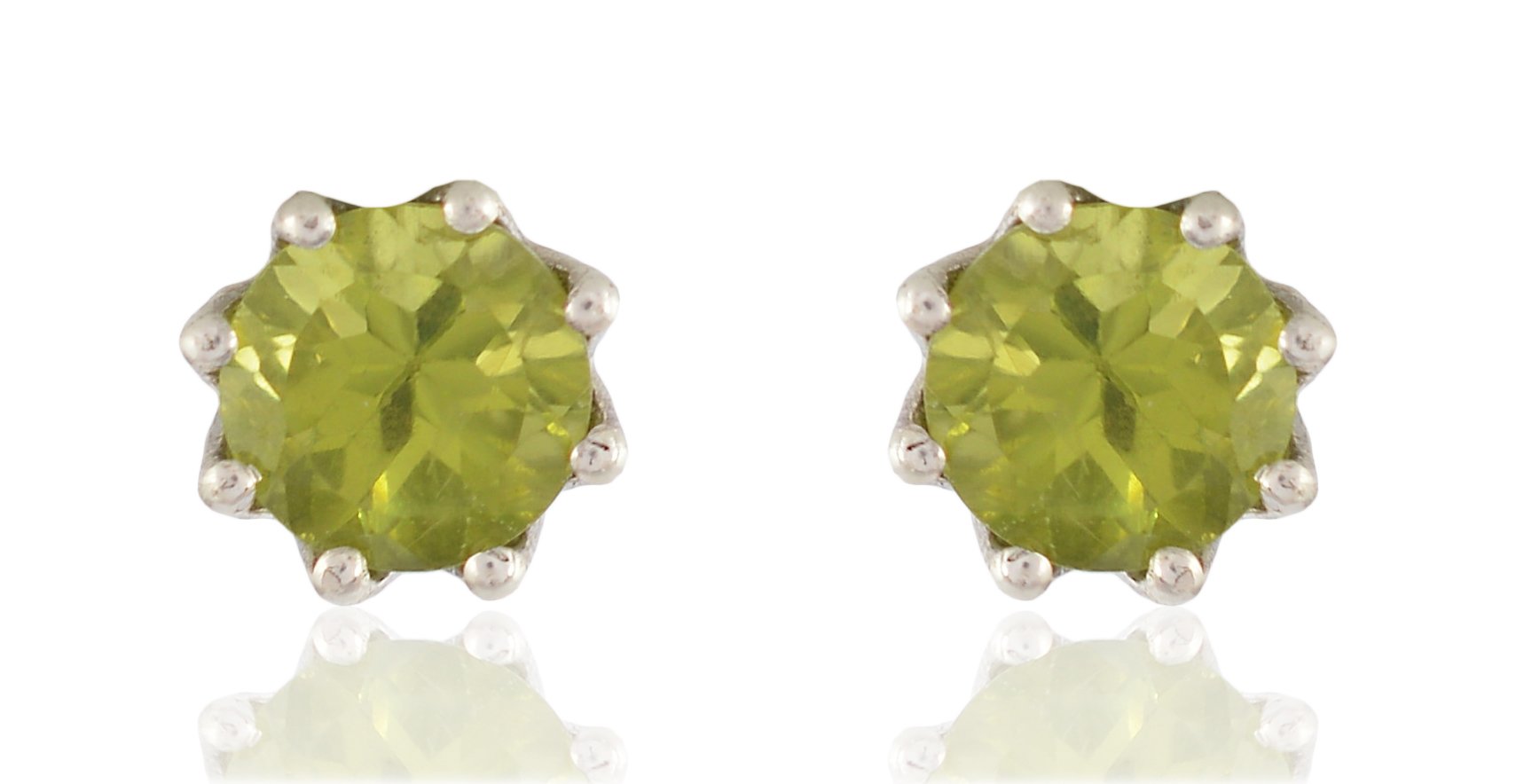 Silver Planets 925 Sterling Silver Green Peridot Stone Stud Earring for Girls and Women (B078RJ7CJ1) Amazon Price History, Amazon Price Tracker