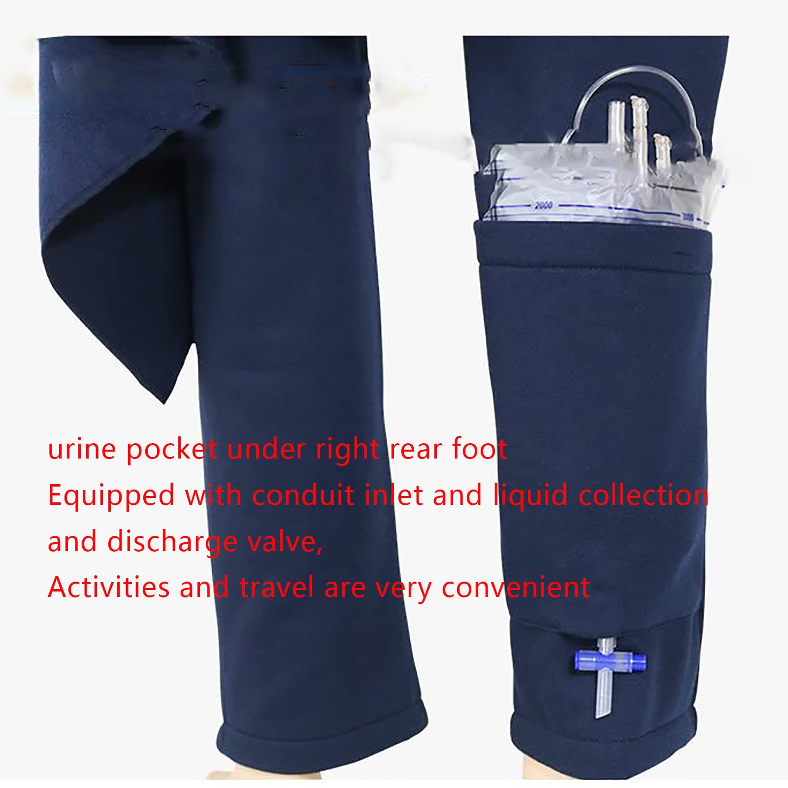 Pantalones de Bolsa de Pierna de catéter, Soporte de Bolsa de Pierna para Hombres/Mujeres, catéteres suprapúbicos y biliares con Capacidad para Bolsas de Pierna de 2000ml