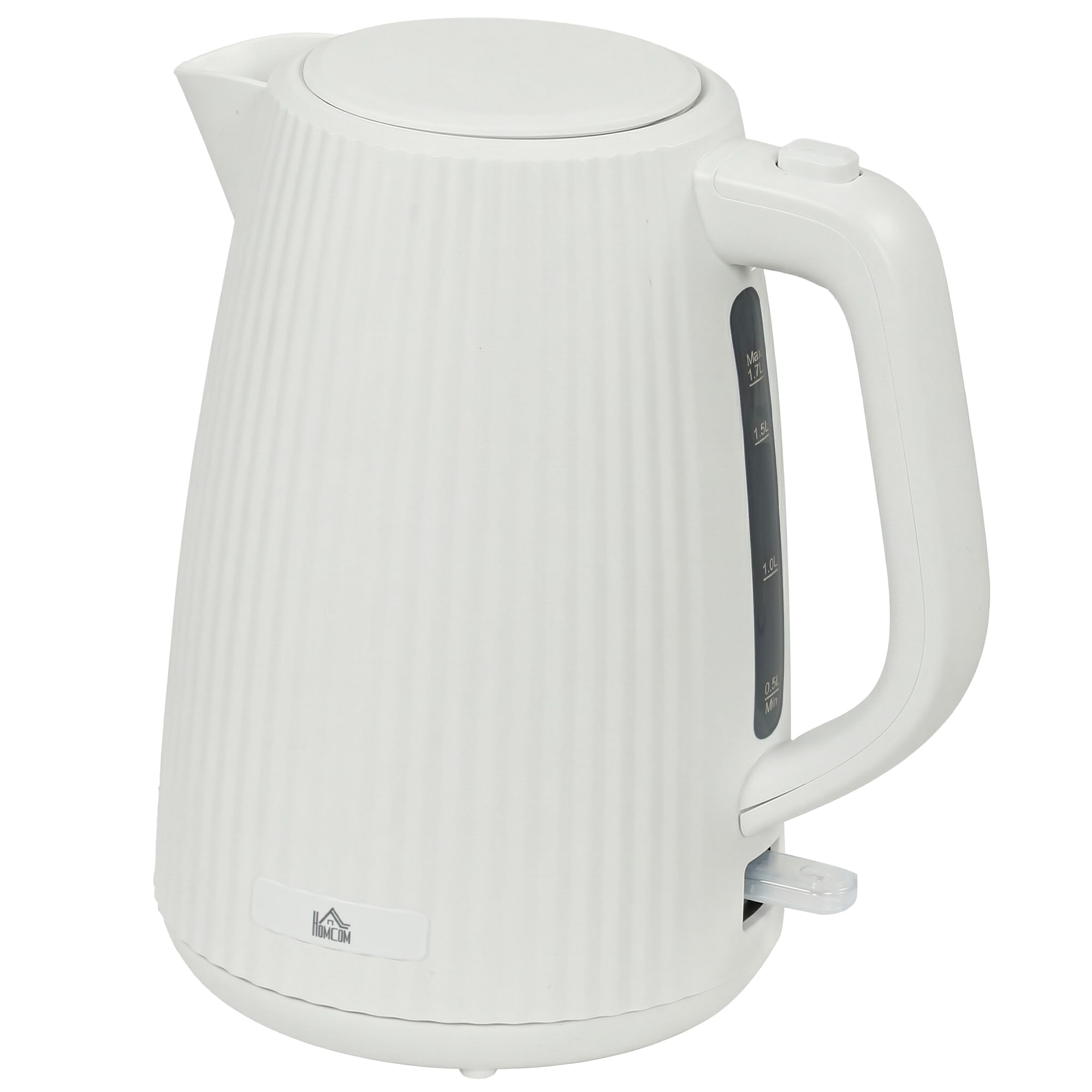 HOMCOM Hervidor de Agua Eléctrico 1,7 L, 2200 W, Calentador de Agua Eléctrico con Apagado Automático, Base Giratoria 360°, Filtro Antical Extraíble, Crema