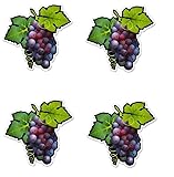 Pack of 4-3 Inch Stickers - Purple Grapes- Vinyl Sticker Waterproof Decal - Sticker Graphic Decal