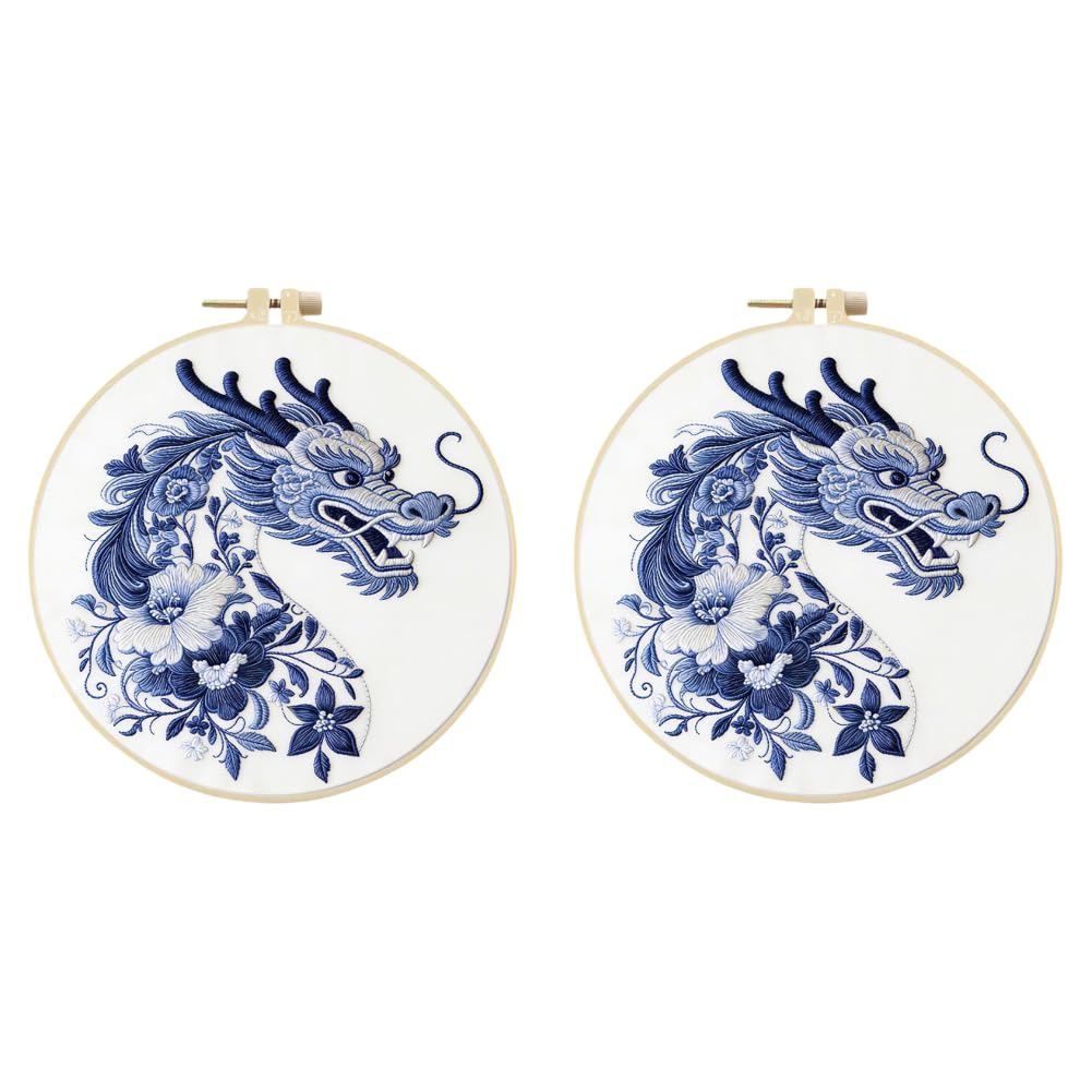 Animal DIY Embroidery Kit for Beginners Adults Craft Lovers Gift with 29x29cm Embroidery Hoop and Complete Tools