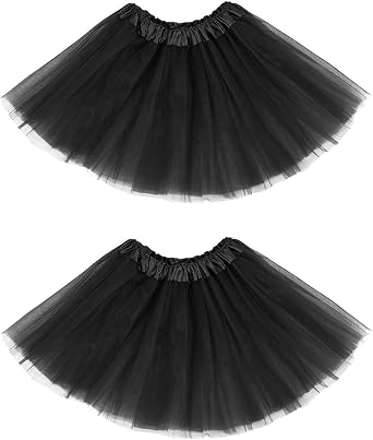 Century Star 2 Pack 4 Layers Tutu for Girls Toddler Dress up Birthday 2-8Y
