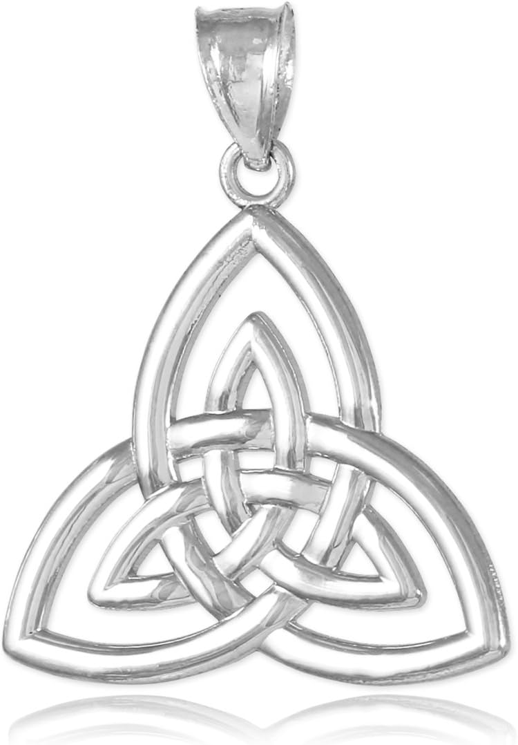 925 Sterling Silver Celtic Triquetra Pendant Necklace, 22"