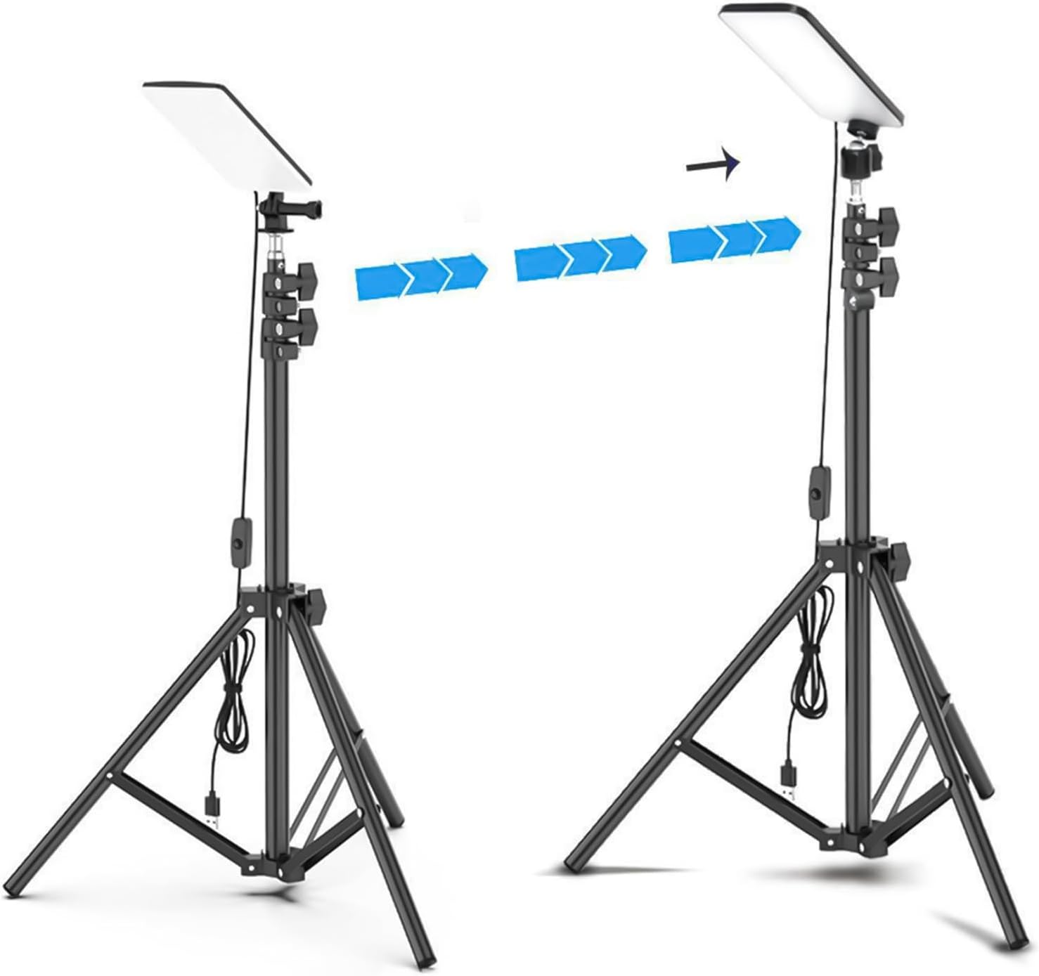 Telescopic LED Camping Lights - Outdoor Telescoping Lamp, 25x12cm Material with Adjustable Brightness and Stand Design for Night Fishing Workshop Garage Canopy Tent Indoor Patio Beach Portable