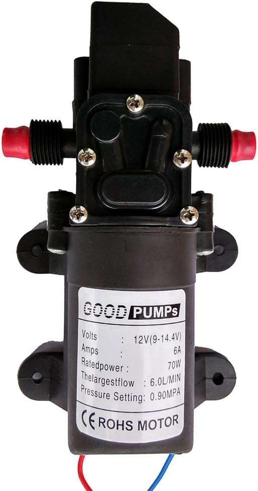 SZIVYSHI DC12 V 131PSI 6L/m Water High Pressure Diaphragm Self Priming Pump Caravan Boat RV Garden