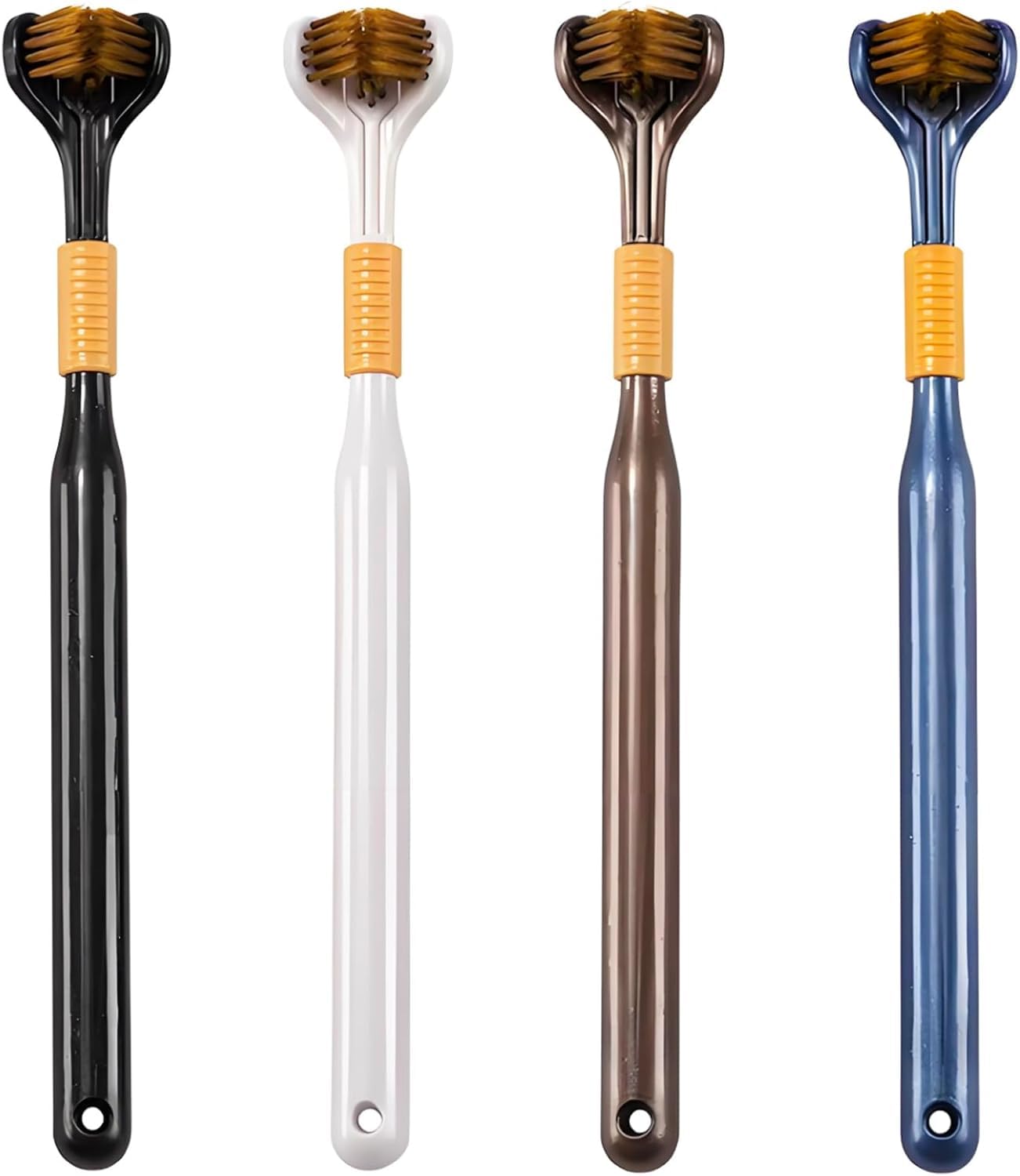 (Pack of 4) of 3-Sided Medium toothbrushes for Adults, Soft Bristle Toothbrush for Comprehensive Care of Teeth and Gums, Suitable for Adults and Youth (MULTICOLOR)-image-32