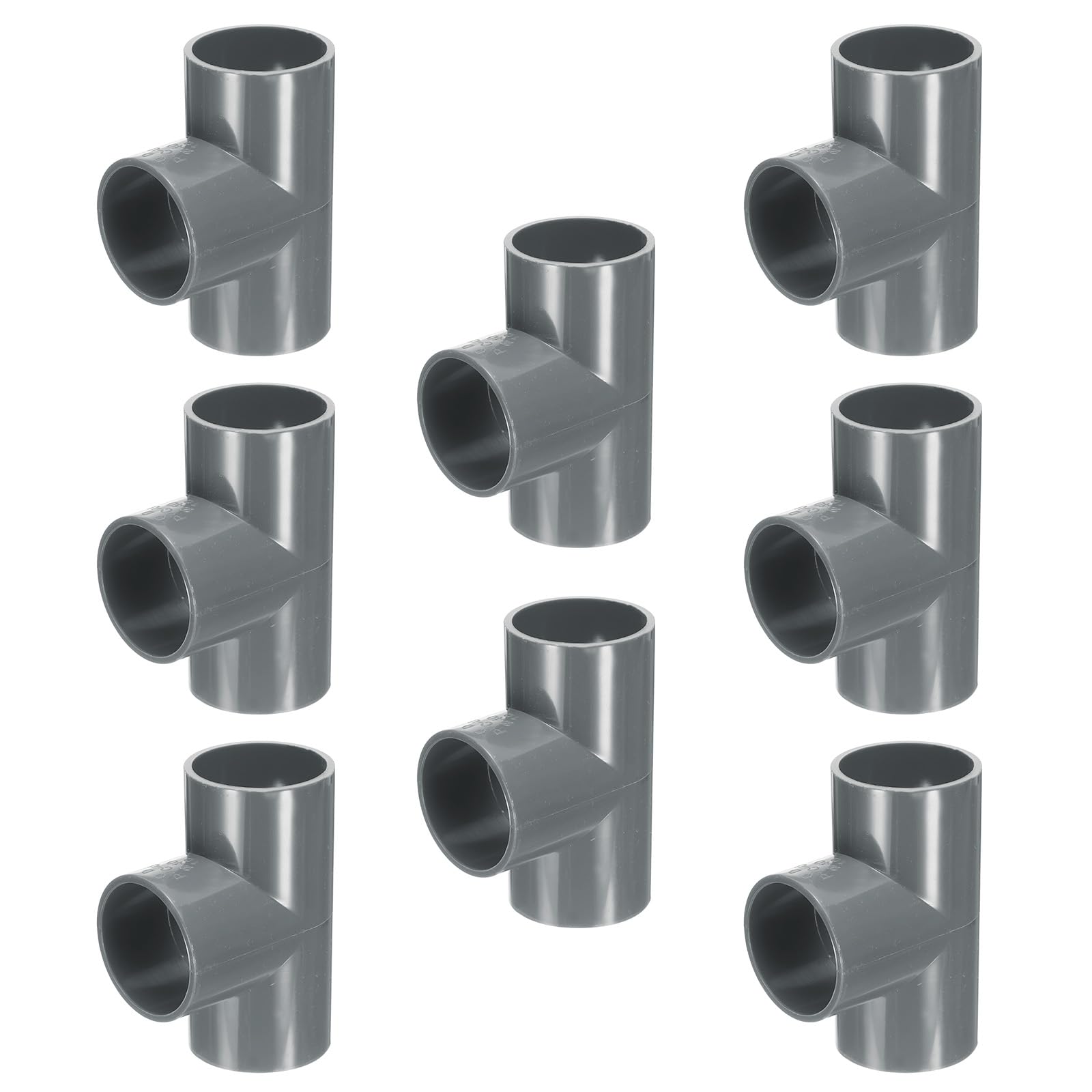 HARFINGTON 8 piezas de conectores en T de PVC de 1-1/2 pulgadas de 3 vías para muebles de grado de construcción, accesorios de codo para alcantarillado, fontanería, desagüe, suministros de agua,