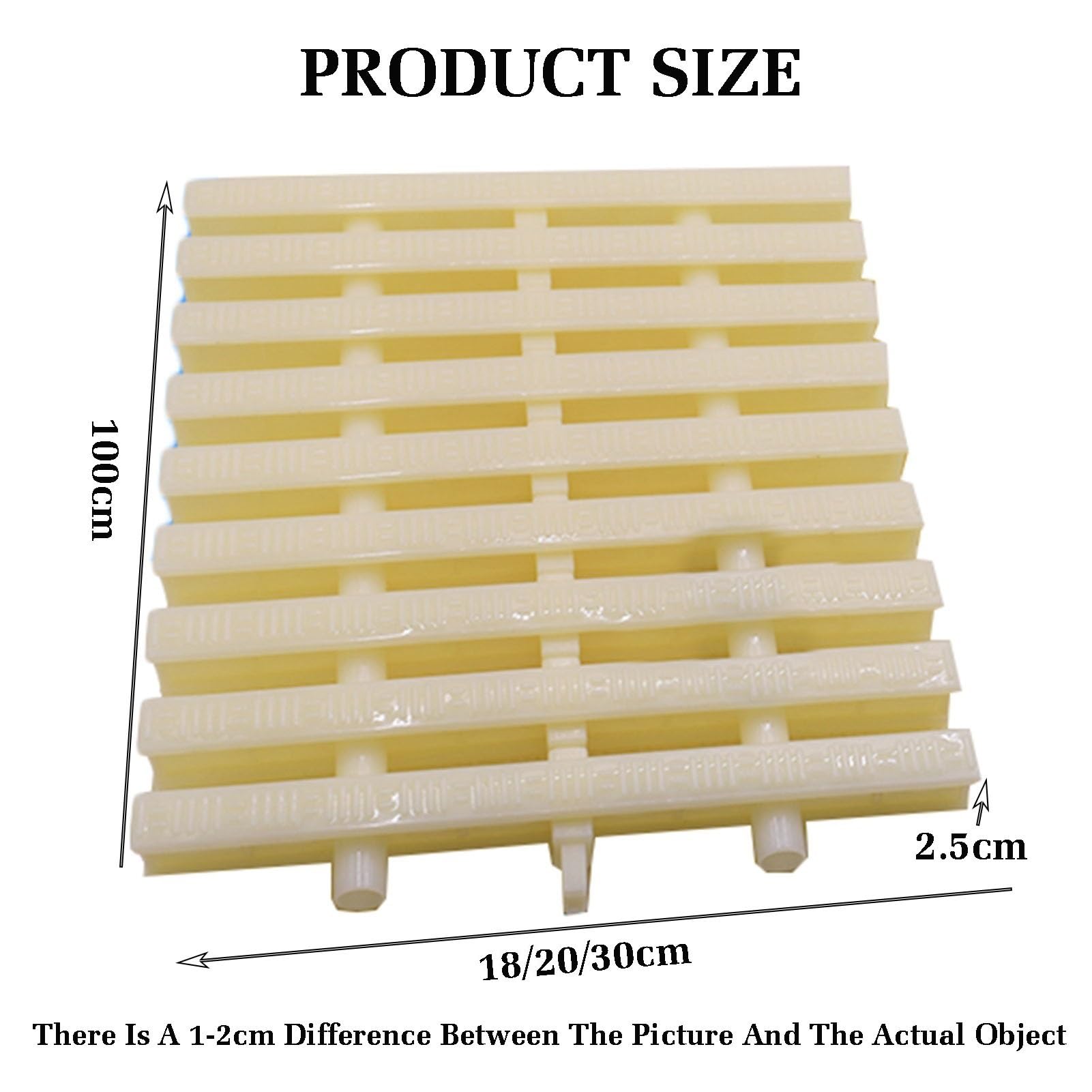 Genérico Rejilla Flexible para desagüe de Piscina (20 Unidades), Color Blanco, para Ducha, Cubierta de canaletas para Patios, cercas y pasarelas (18 cm), Duradera y de fácil instalación.