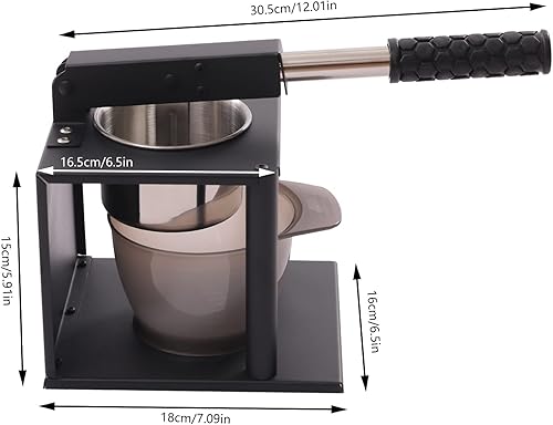 Miniatura 5 de Ricer de papas de gran capacidad, triturador y triturador de papas con 2 discos intercambiables, triturador de papas de acero inoxidable, exprimidor