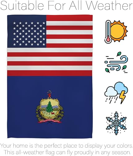 Miniatura 6 de Americana Home & Garden US Vermont House Flag Dowel Set Americana States American Territories Republic Country Particular Area Decoration Banner