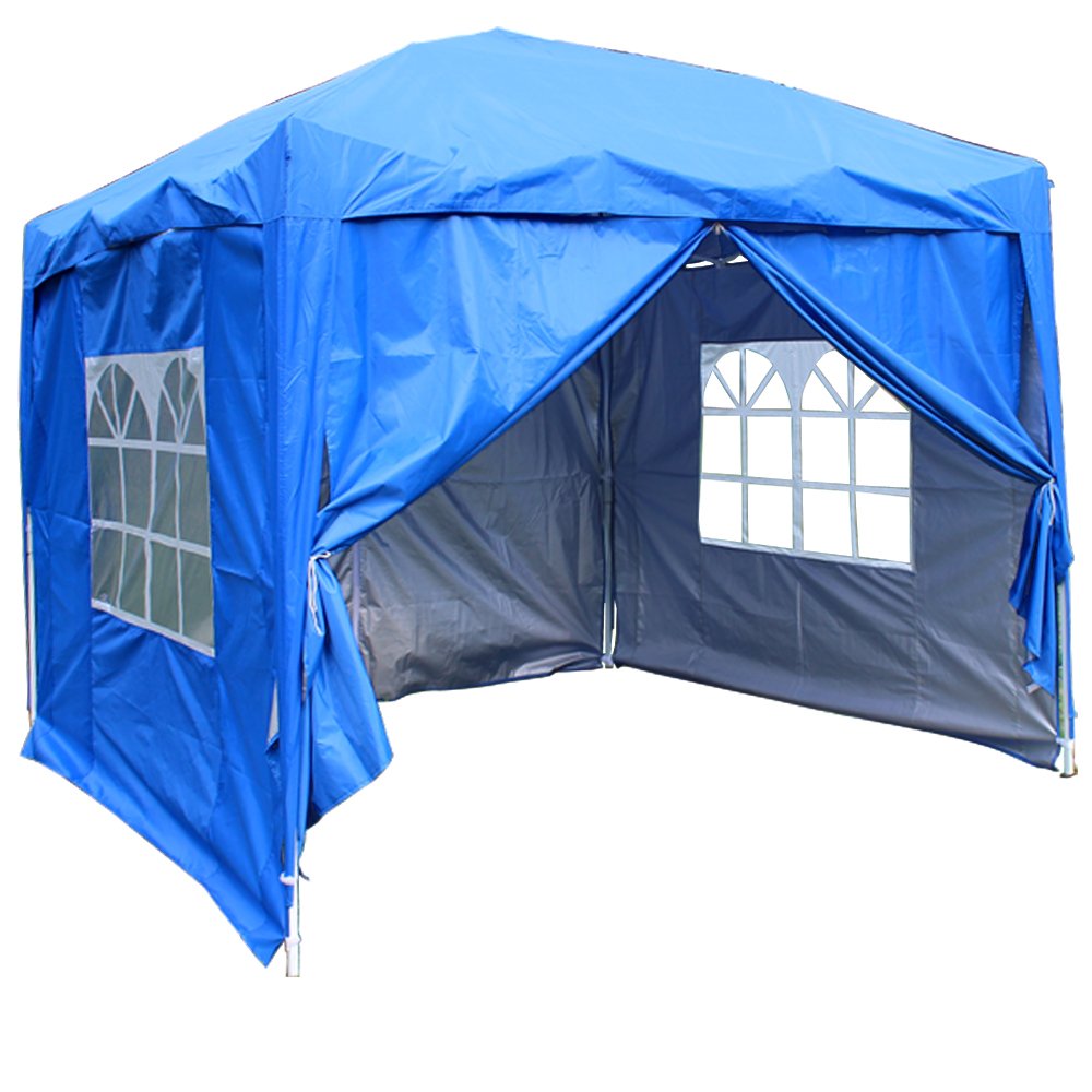 Green Bay Garden Pop Up Gazebo Party Tent Folding Wedding Canopy With 4 Sidewalls and Carrying Bag Blue 2x2M โ image 1
