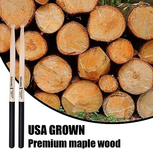 Vaisoeny Drum Sticks with Non-slip Rubber handle,7A Drum Sticks for Adults,12 Pairs Classic Maple Wood Drumsticks for Kids, Professional Musical Instrument Percussion Accessories 4 61XoS2oSopL. AC
