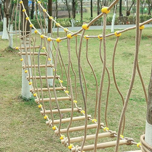 HAZEK Kindergarten Outdoor Bridge Children's Sports Fitness Training Equipment Solid Wood Bridge Balance Bridge Climbing Bridge Toys (5m)
