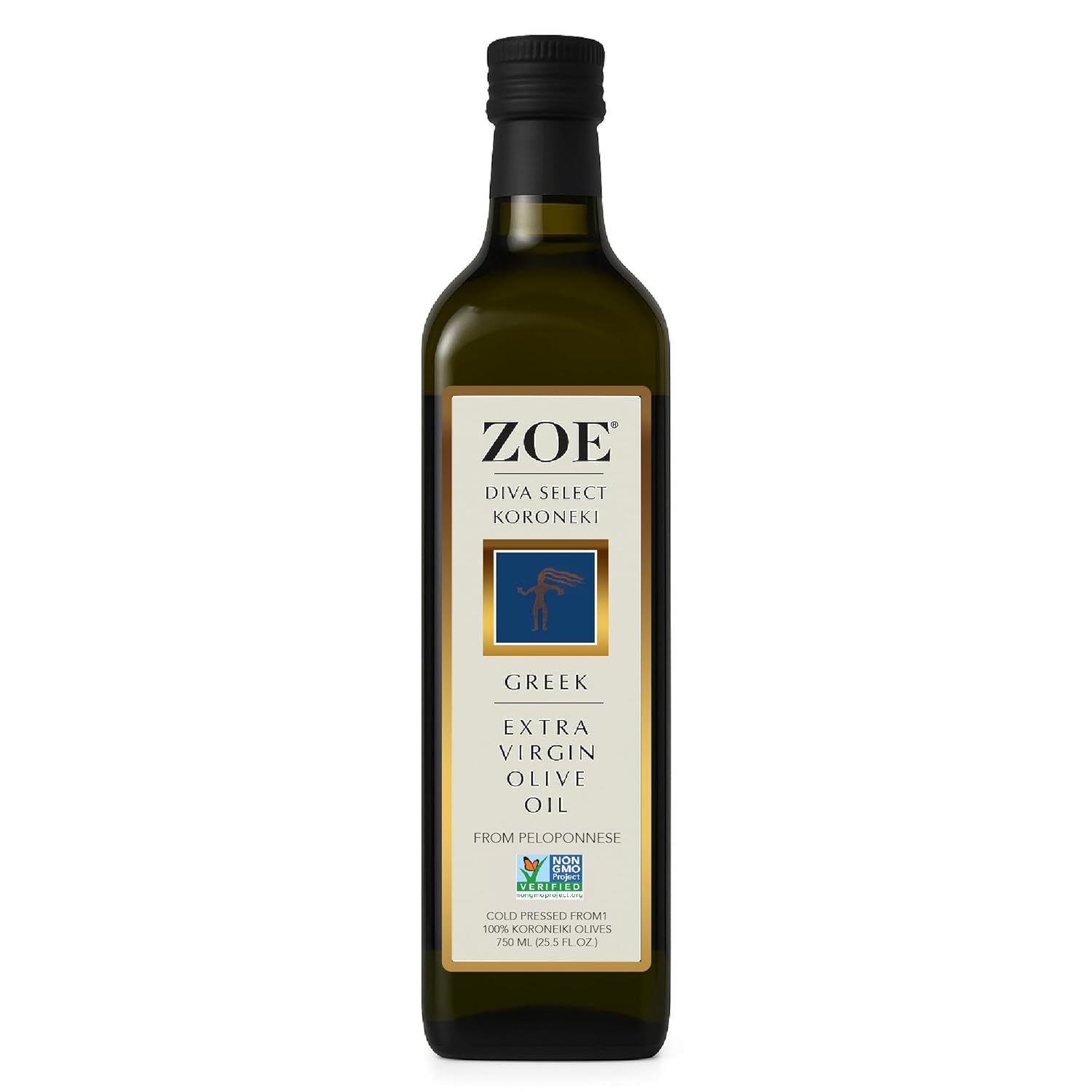 ZOE Diva Select Koroneiki Greek Extra Virgin Olive Oil, Cold Pressed, 100% Koroneiki Olives, Imported, 25.5 fl oz (750mL) Bottle (Pack of 2) - Image 3