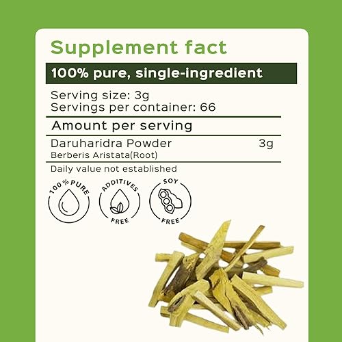 Miniatura 3 de bixa BOTANICAL Berberis Aristata (Daruharidra) Suplemento de hierbas ayurvédicas Sin gluten, sin OMG, tratado al vapor, vegano, 100% puro Más de
