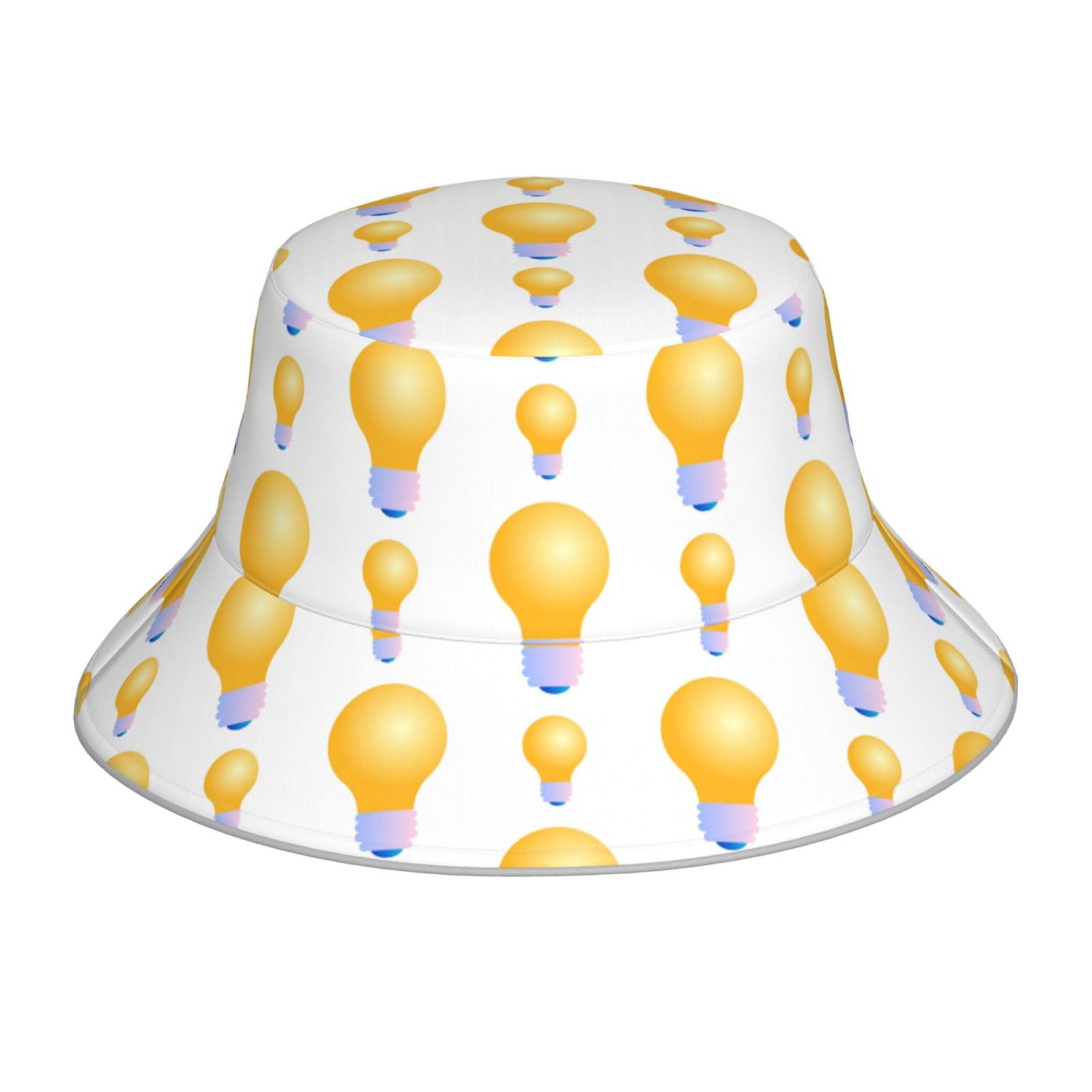 Poadnly Unisex As Picture Golden Lightbulbs, Adult Bucket Hat Sun Hat Night Reflective Running Cap Fisherman Hats