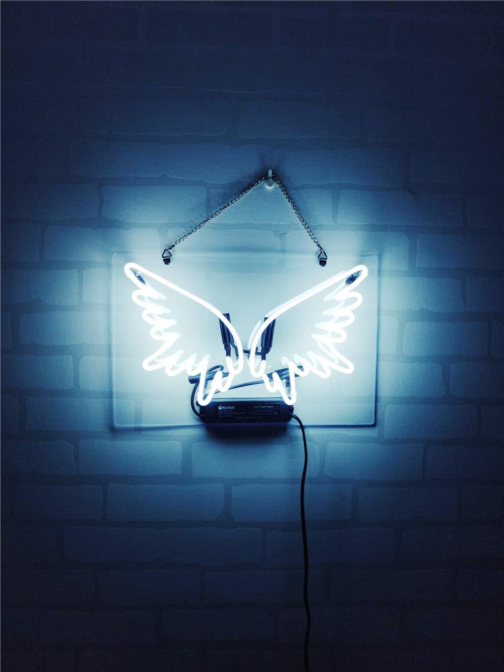 Neon Signs Angel Wing Neon Sign Neon Light Sign Light Up Signs Wall Decor Custom Neon Words for Wall Bedroom Girls Halloween Christmas Decor White Neon