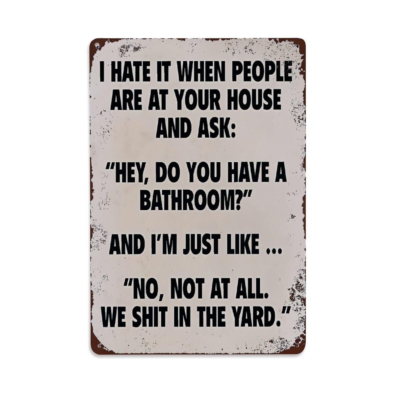 Jdfenggu Vintage Funny Sarcastic Bathroom Humor Quote Retro Metal Tin Sign, Metal Poster For Bar, Home, Man Cave, Kitchen, Laundry Room Art Decor 8X12 Inch