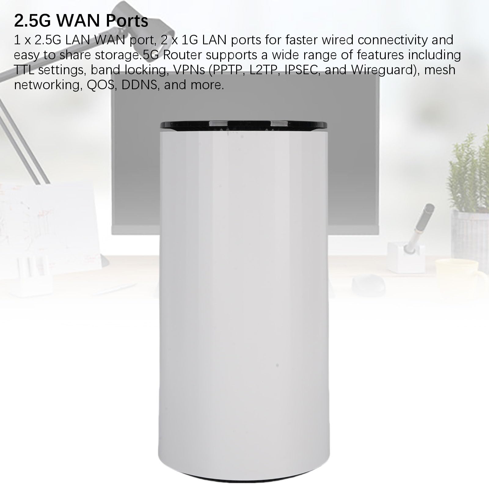Jectse Dual Band WiFi 6 Router - Slot a 2 SIM Card, Porta Wan LAN da 2,5 8 Incorporate in Antenne Cellulari a Banda Larga, Supportano più di 50 Utenti, (Spina europea)