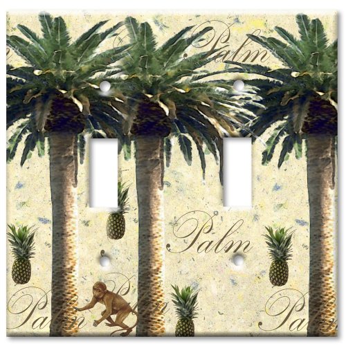 Art Plates - Palm Tree Switch Plate - Double Toggle