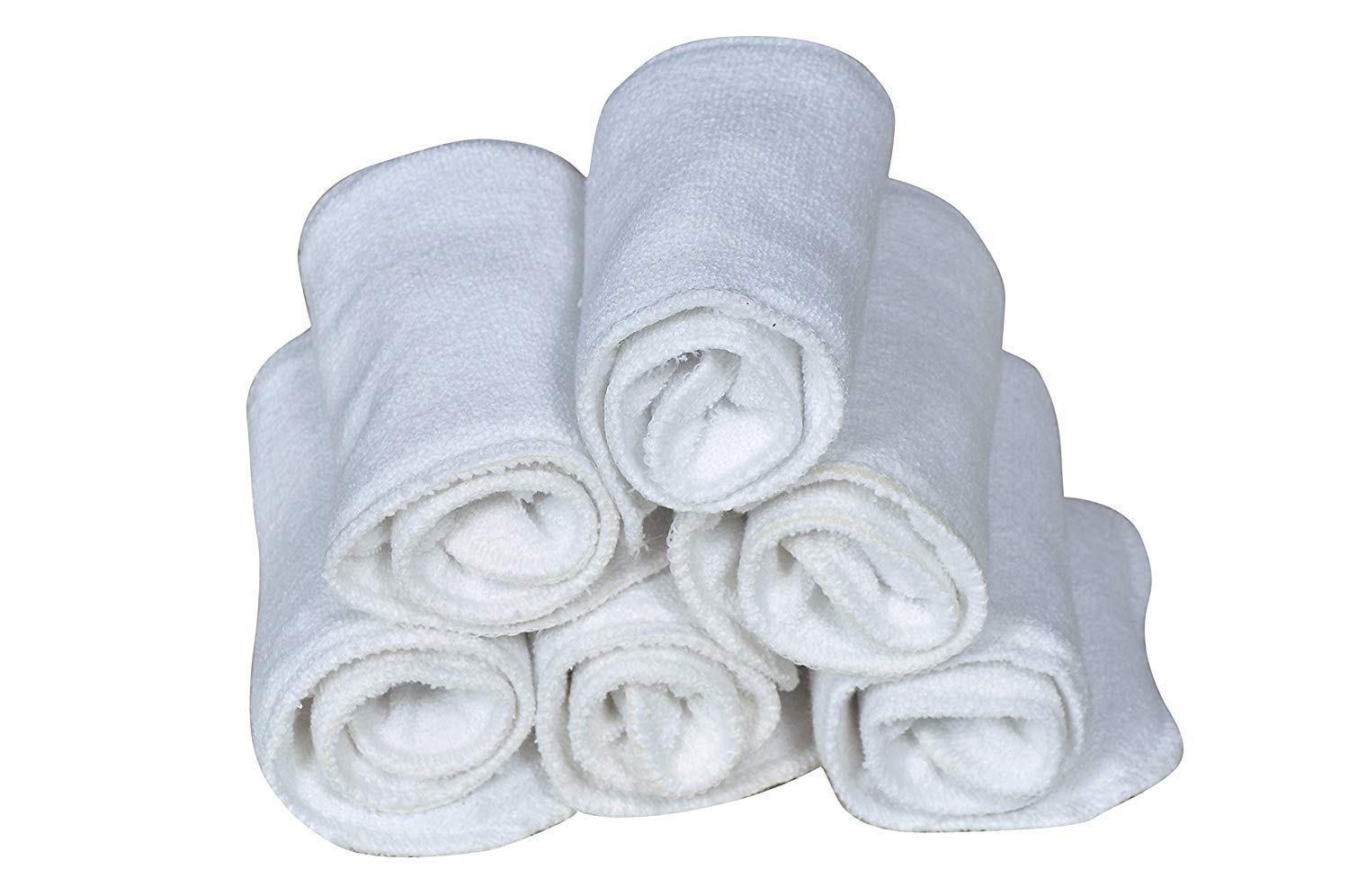 Crawl'in Reusable Wet Free Microfibre 3 Layer White Color Baby Diaper Inserts for Cloth Diaper (Pack of 6)