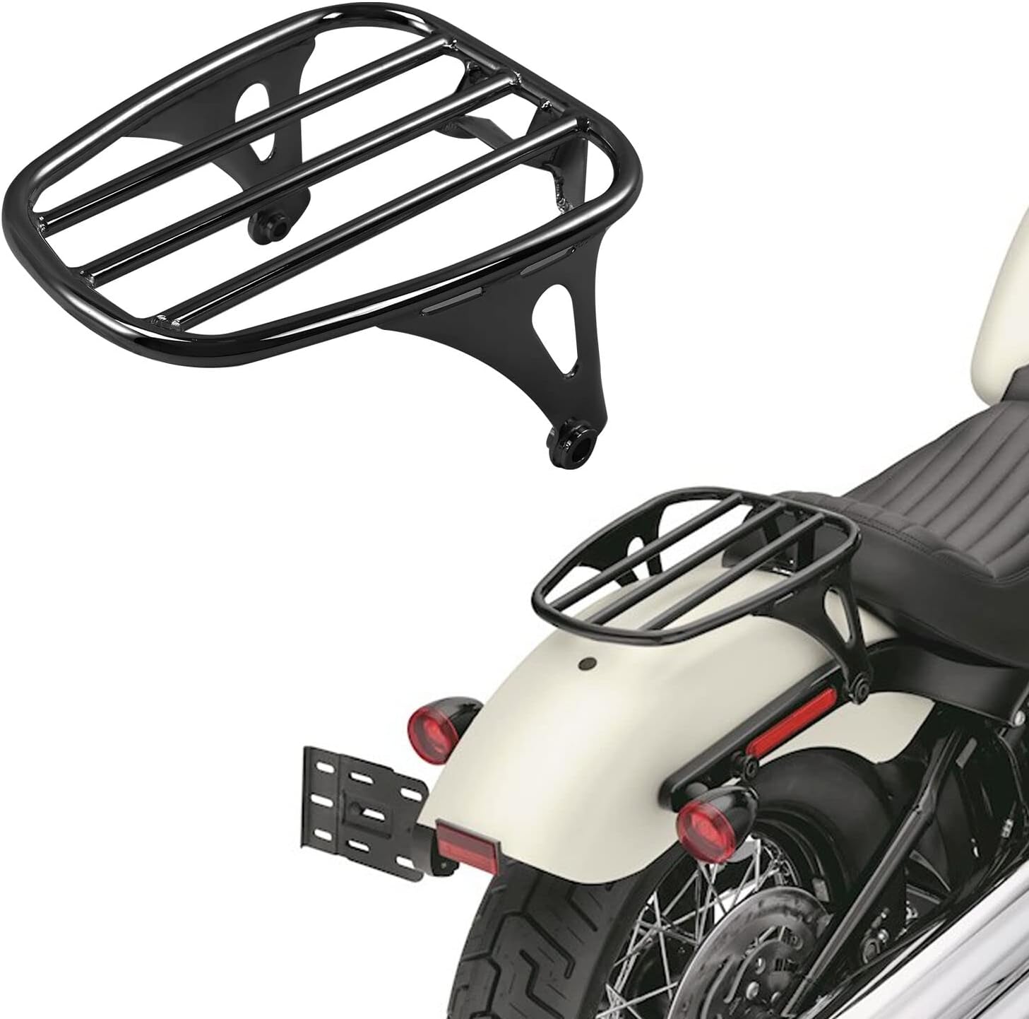 TCMT Solo Seat Mounting Rack Bracket Lugagge Rack Fit for Harley 2018-2025 Heritage Classic 2018-2020 Deluxe Replace for 50300186 50300188 Pack