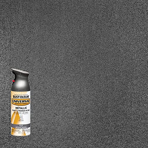 Image of Rust-Oleum 271474 Universal All Surface Metallic Spray Paint, 11 oz, Flat Antique Nickel (Pack of 2)