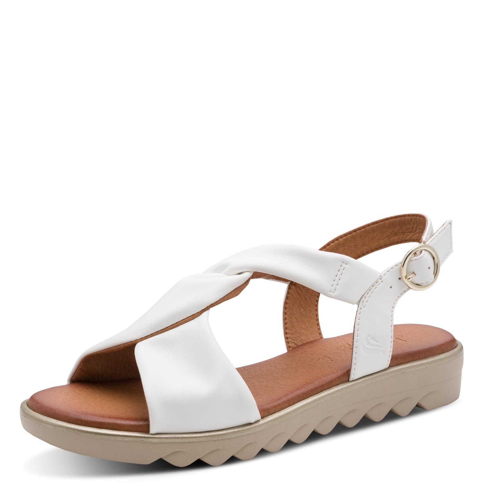 Jana Women's Flat Vegan Flat Sandals, White, 38 EU