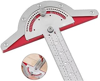 Woodworkers Edge Rule, Multifunction Protractor Angle Finder,0-70°Adjustable Edge Angle Measure Tool, for Student Drawing and Woodworkers Build Furniture (10 inch)
