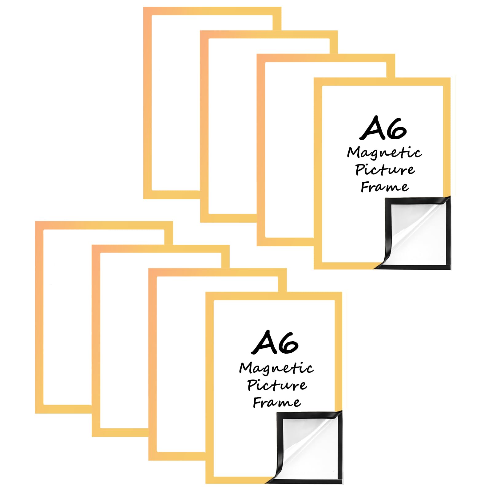 8 Pcs A6 Magnetic Picture Frames, Self-Adhesive Magnetic Diamond Painting Frame, Waterproof, Transparent Magnetic for Notes, Certificates, Posters, Documents, Displays