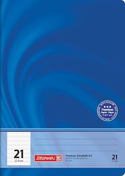 Brunnen 104442102 Exercise Book A4 Lined Glasses 32 Sheets Line Style 21