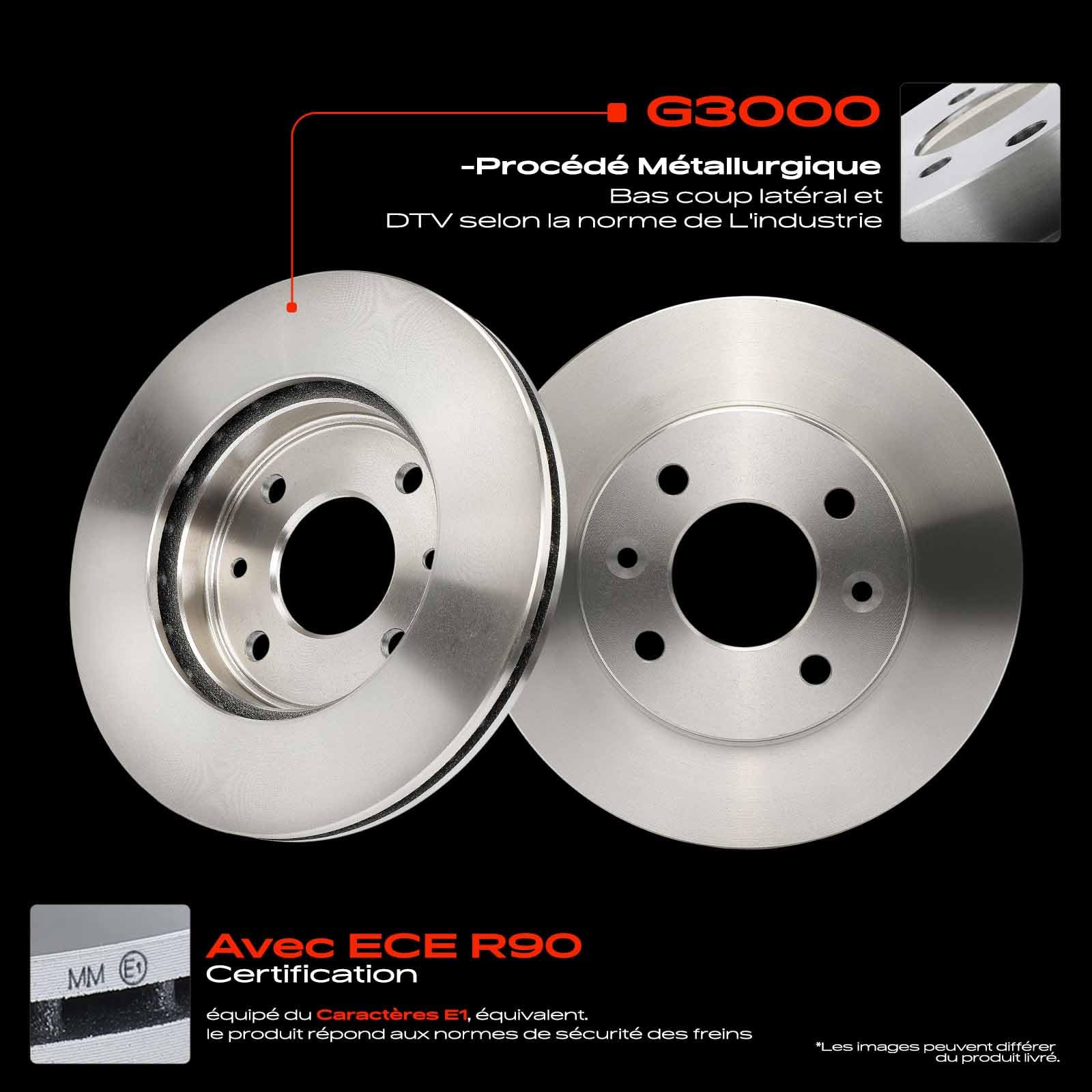 Frankberg 2 disques de frein + 4 plaquettes de frein avant 425205,
