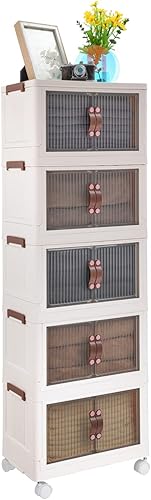 Contenedores de almacenamiento de plástico con tapas contenedores de almacenamiento apilables para organización y almacenamiento de 5 niveles 22