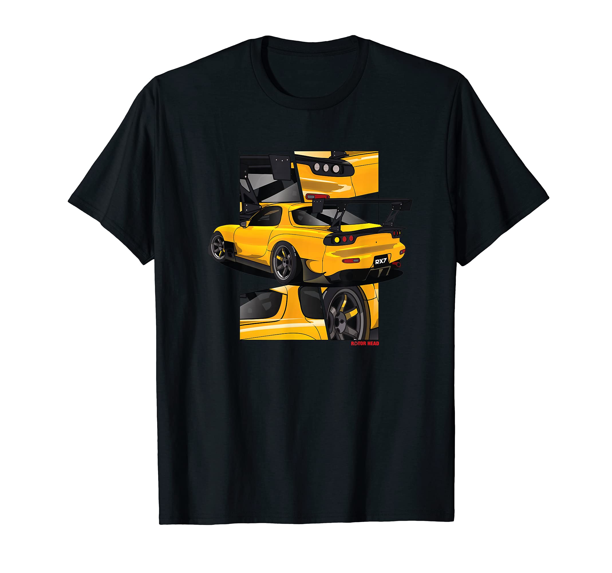 Amazon | RX7 FD 13B ターボマンガスタイルロータリー Tシャツ