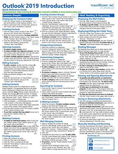 Microsoft Outlook 2019 Introduction Quick Reference Training Tutorial ...