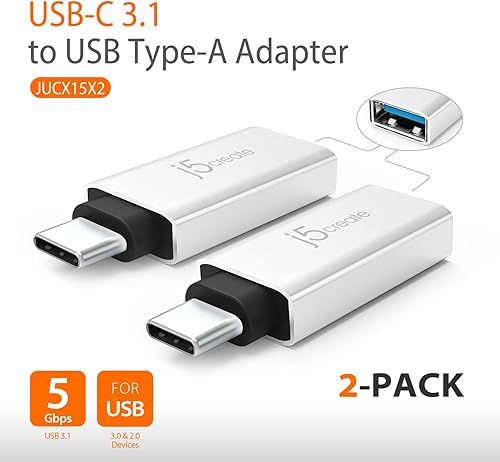 Miniatura 6 de j5create Adaptador USB tipo A a VGA + adaptador USB C a USB tipo A (JUA214 + JUCX15X2)
