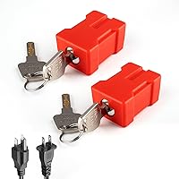 Anskyloe Plug Lock Electrical Cord Lockout Device - Fits US 2/3 Prong Plugs, 2 Red Locks with 4 Keys for Home & OSHA Safety