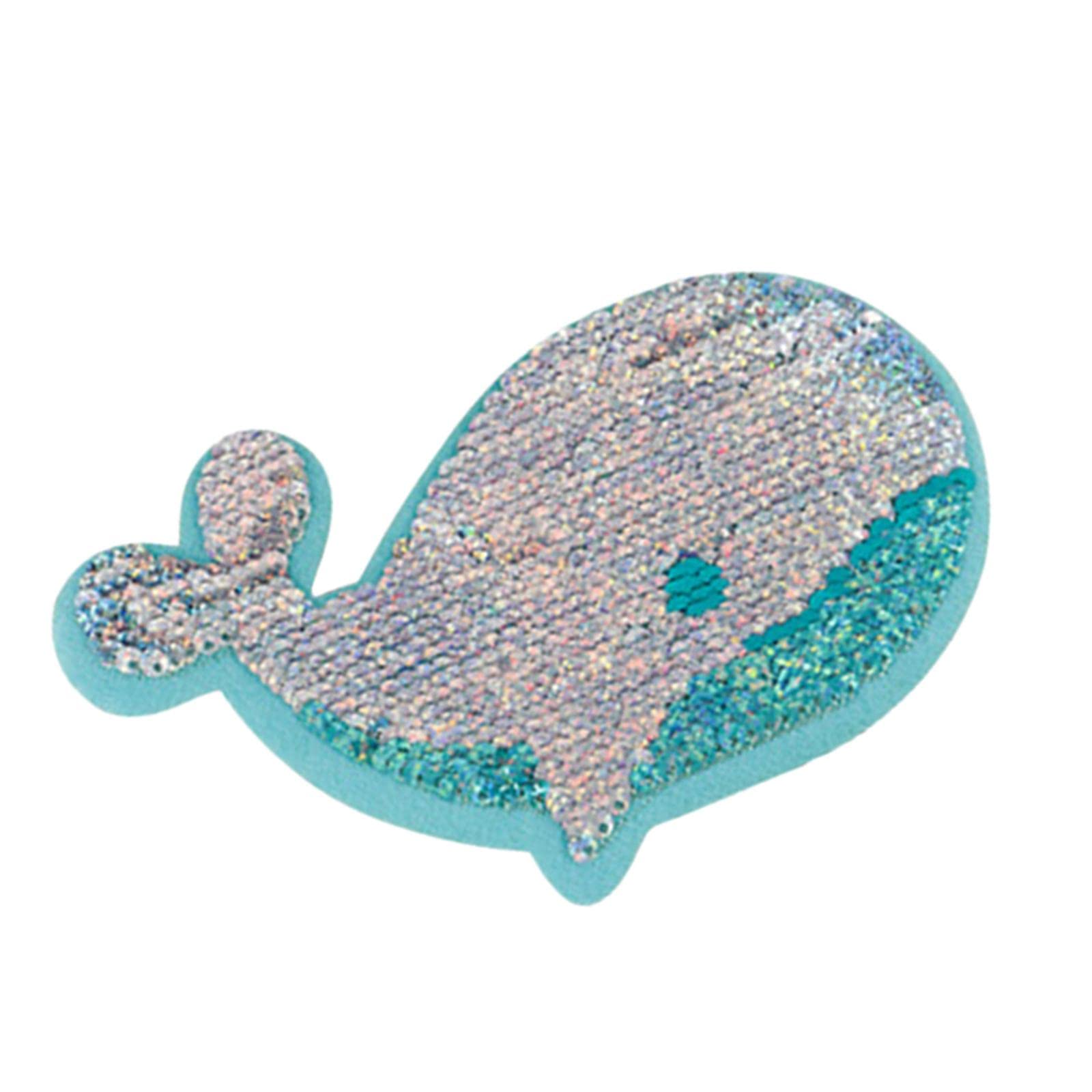 Baoblaze Busy Board DIY Part,Early Educational Toy,Fish Sequin Wooden Sensory Board Sensory Toy for Children Boys Girls Kids Preschool (Blue whale)