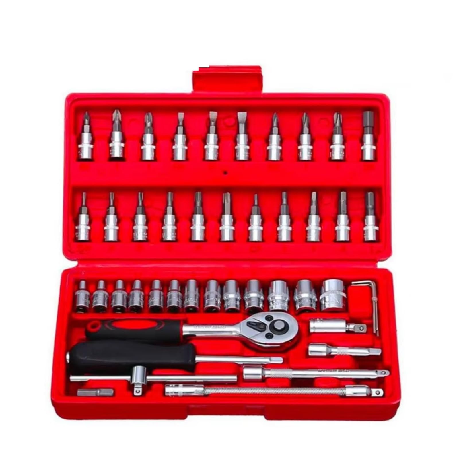 Juego de llaves de trinquete Juego Combinación Herramientas Reparación Automóviles Uso Doméstico Destornillador Llave Inglesa Kit Herramientas El Hogar Con Herramientas De Mano 46 ​​Uds