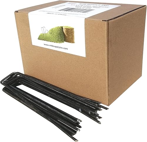 Miniatura 8 de MTB Garden Paquete de 200 grapas de paisaje de 10 x 1 pulgada 11GA (0.12 pulgadas), estacas de jardín, pasadores de red para vallas, picos de suelo,