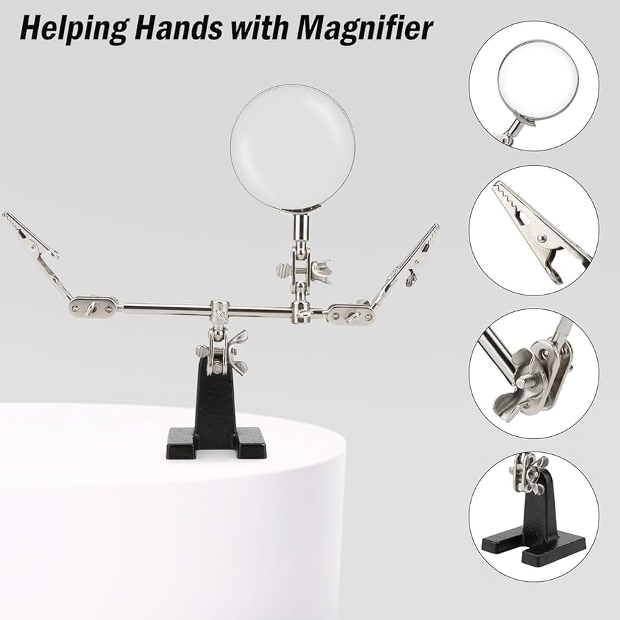 Third Hand Welding Magnifying Glass 3.5X-12X Lens ... U2013 Grandado