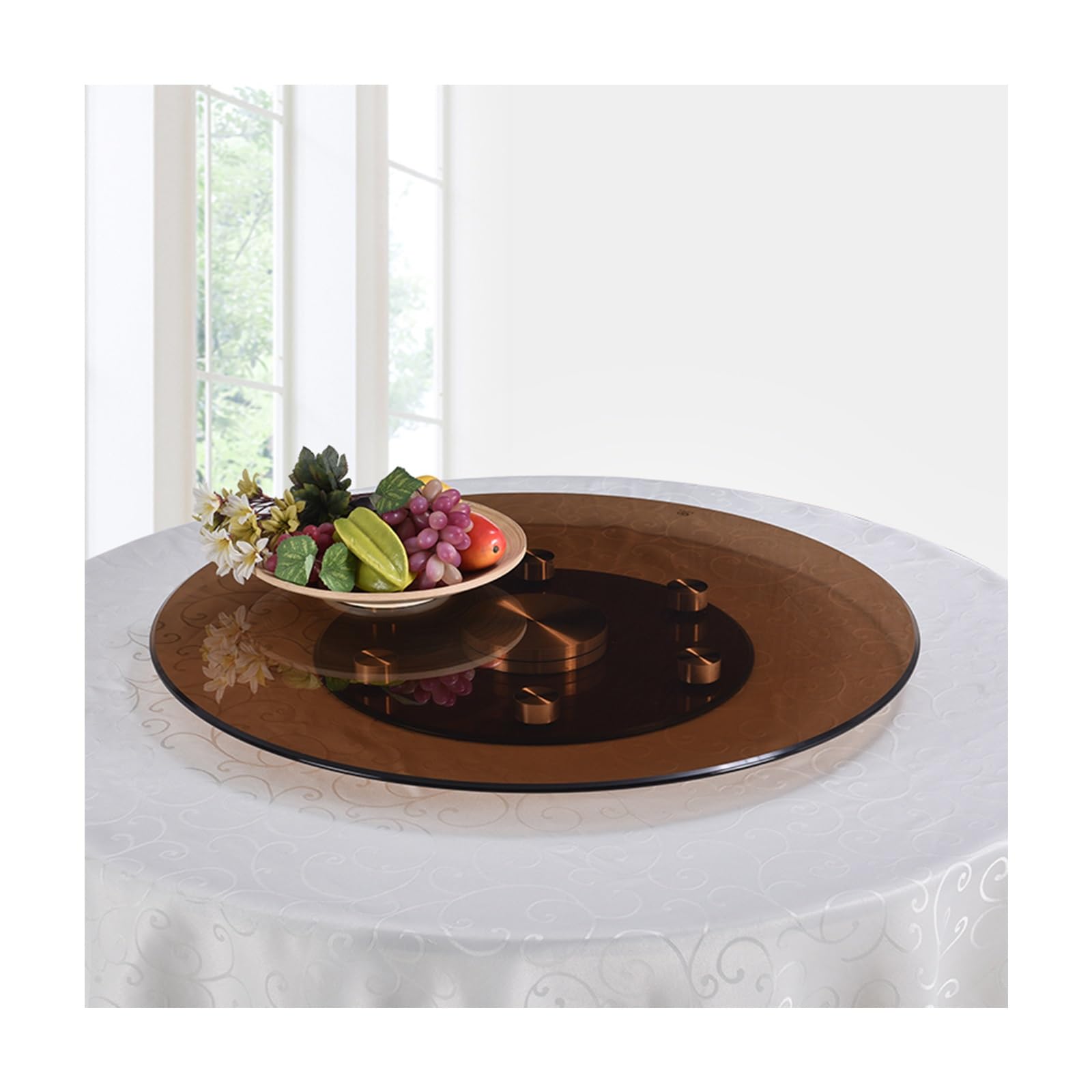 Plato Giratorio De Vidrio Templado Plato Giratorio para Servir De Mesa Giratorio Redondo Glass Lazy Susan Pantalla De Cocina Bandeja Giratoria(80cm/31.5in)