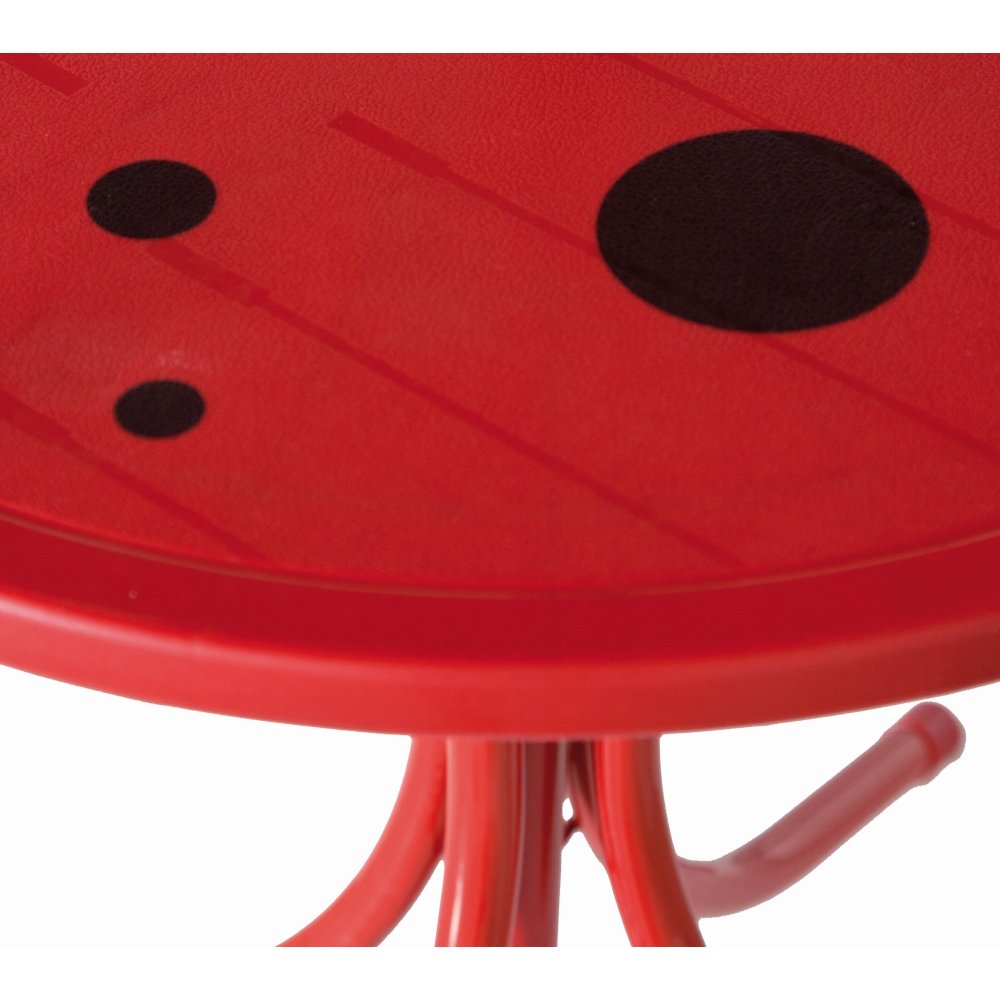 Siena Garden 672618 Marie Set pour Enfants 2 Fauteuils Pliants 1 Table + 1 Parasol Acier Motif de Coccinelle Jaune/Rouge